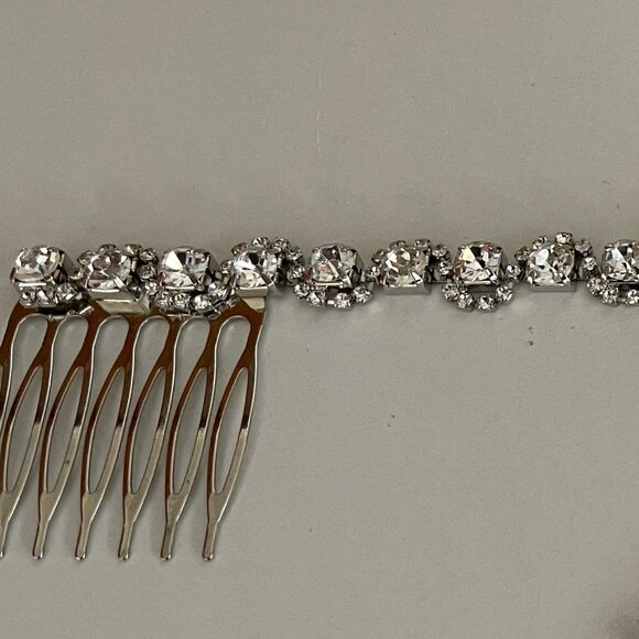NWOT Silver Rhinestone Hair Vine Wedding Hair Band Combs - Picture 10 of 13